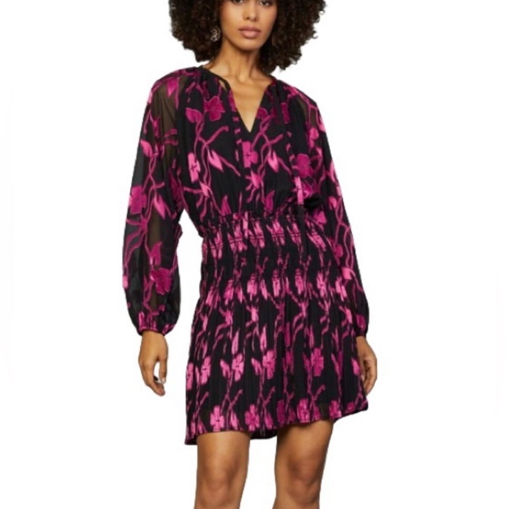 Current Air Women’s Floral Black and Pink Dress